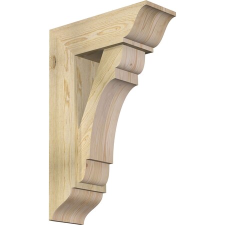 Olympic Traditional Rough Sawn Bracket W/ Offset Brace, Douglas Fir, 8W X 22D X 34H